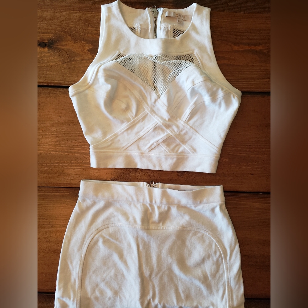 White Guess Dress Set